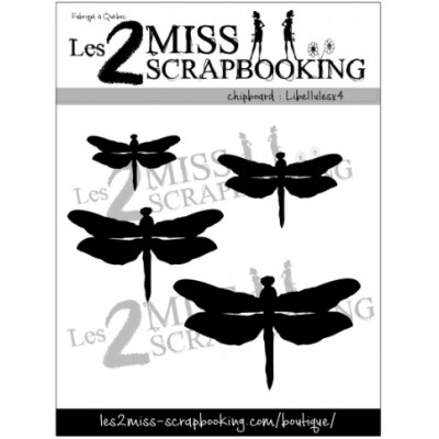  Les 2 Miss scrapbooking - Chipboard «Libellule x4»